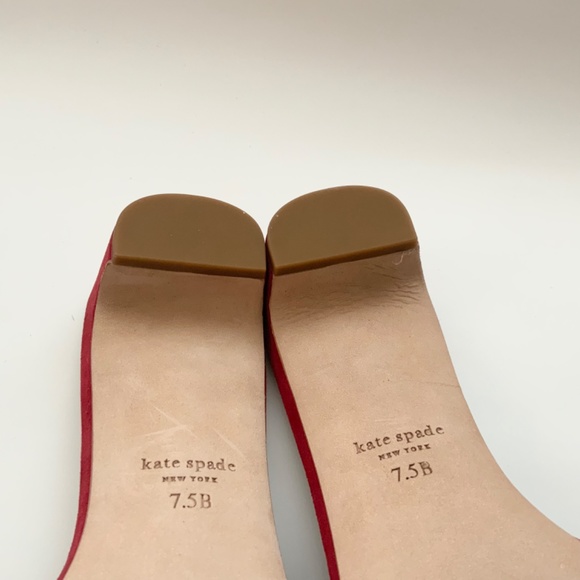 KATE SPADE Lilah Red Suede Knotted Bow Slide Sandals Mules In Lava Falls 7.5 - Picture 10 of 13